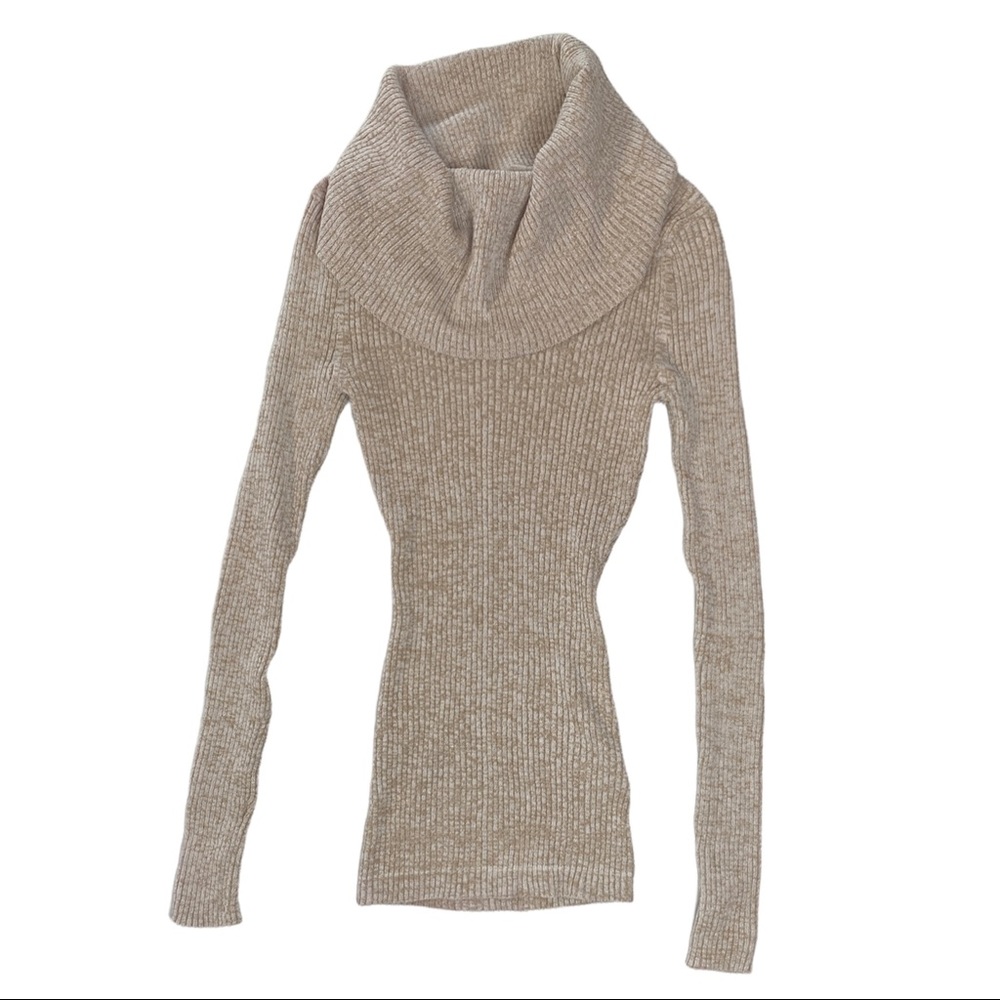 It’s Our Time taupe, form fitting, turtleneck sweater!